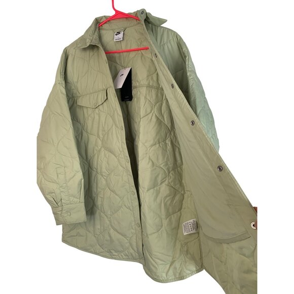 NWT Nike Oversized Fit Quilted Shirt Jacket Shacket Women L/XL - Picture 2 of 12